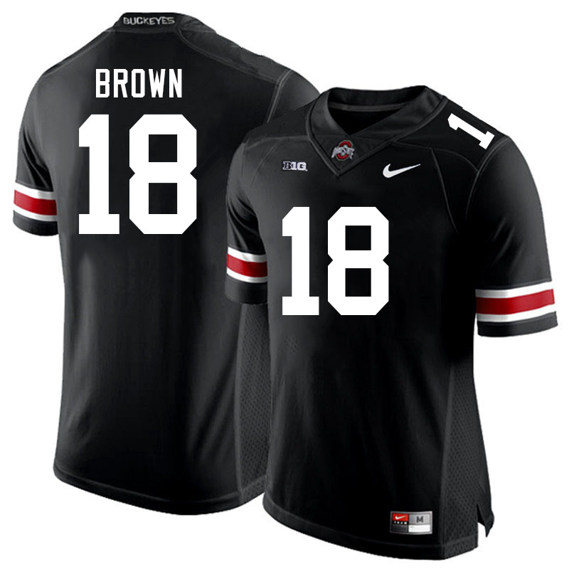 #18 Jyaire Brown Ohio State Buckeyes Jerseys Football Stitched-Black